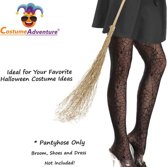 Witch Spider Web Pantyhose Stockings Spiderweb Gothic Tights Goth Pantyhose Witc - Picture 4 of 4
